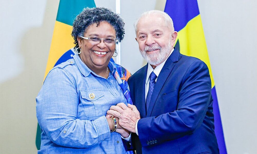 lula-e-mia-mottley-discutem-mudanca-climatica-em-reuniao-na-guiana